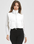 Chic Sleeveless Quilted Winter Cropped Puffer Vest