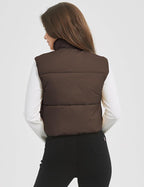 Chic Sleeveless Quilted Winter Cropped Puffer Vest