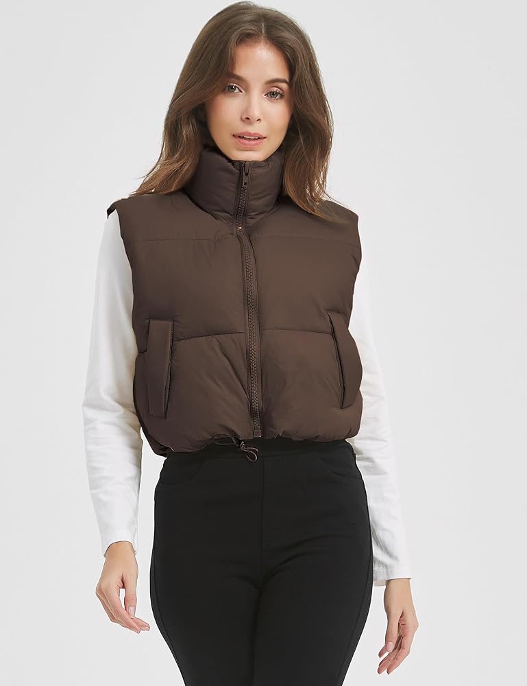 Chic Sleeveless Quilted Winter Cropped Puffer Vest