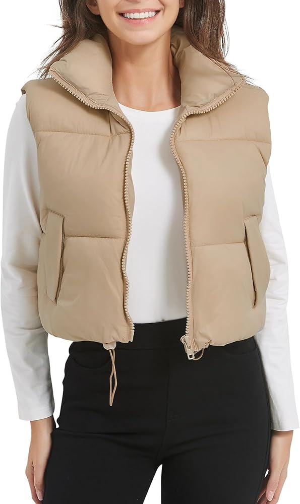 Chic Sleeveless Quilted Winter Cropped Puffer Vest
