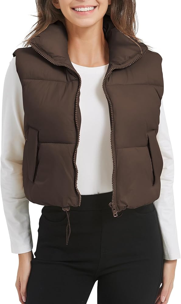Chic Sleeveless Quilted Winter Cropped Puffer Vest
