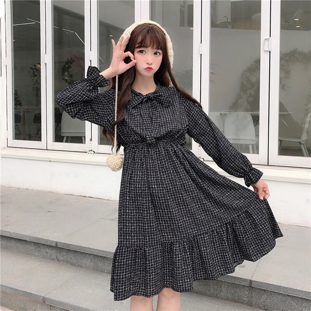Elegant Vintage Midi Shirt Dress