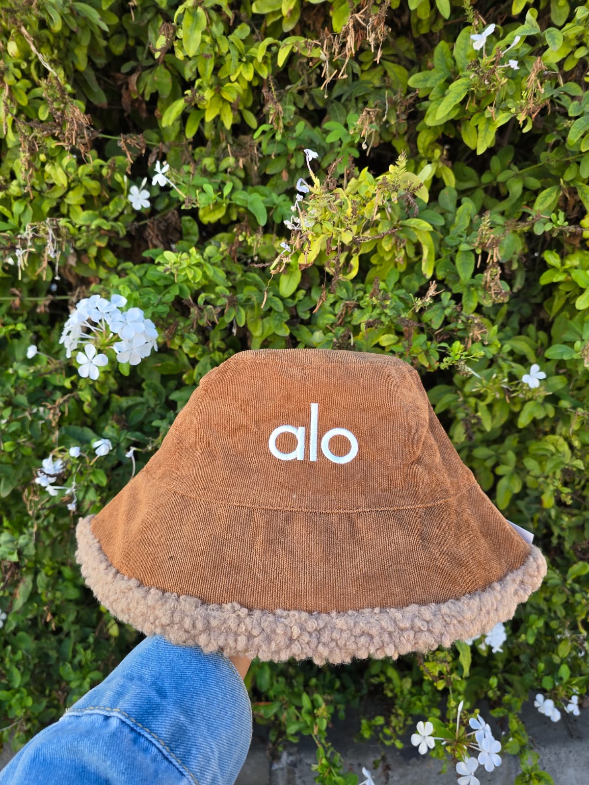 Plush Corduroy Bucket Hat with Fleece Trim
