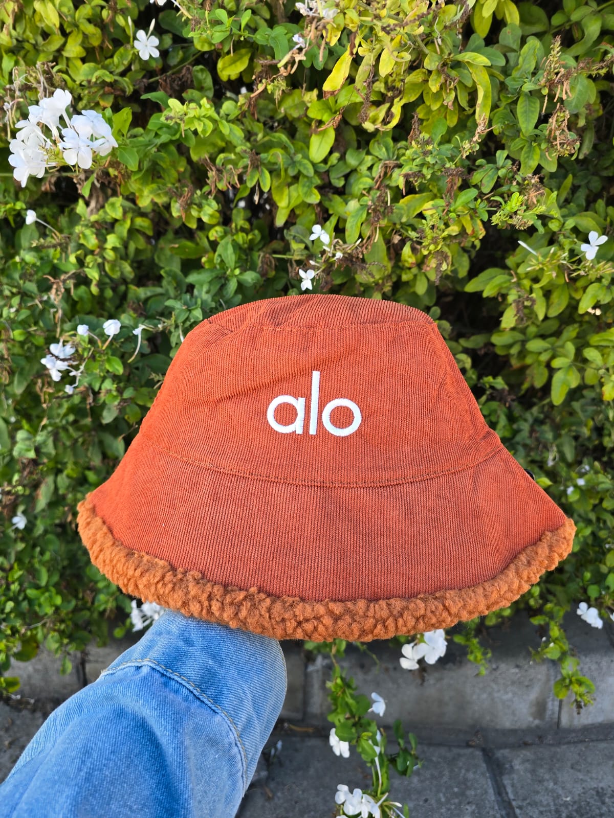 Plush Corduroy Bucket Hat with Fleece Trim