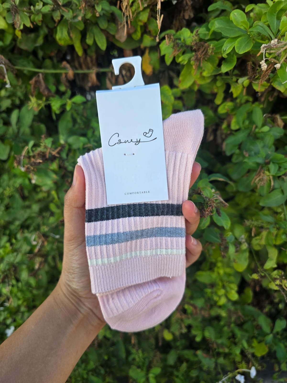 Multi-coloured Stripy Crew Socks 1 Pair
