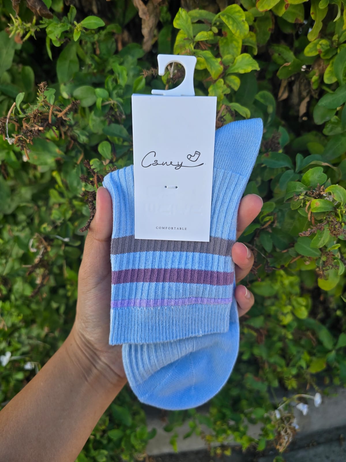 Multi-coloured Stripy Crew Socks 1 Pair