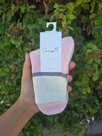 Colour Contrast Crew Socks with Stripe Detail 1 Pair