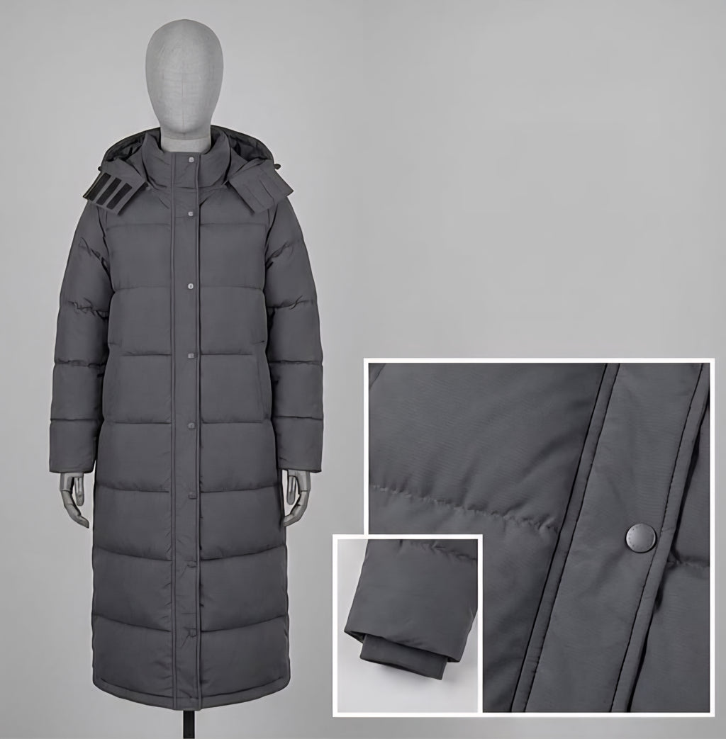 Hooded Maxi Length Winter Puffer Jacket