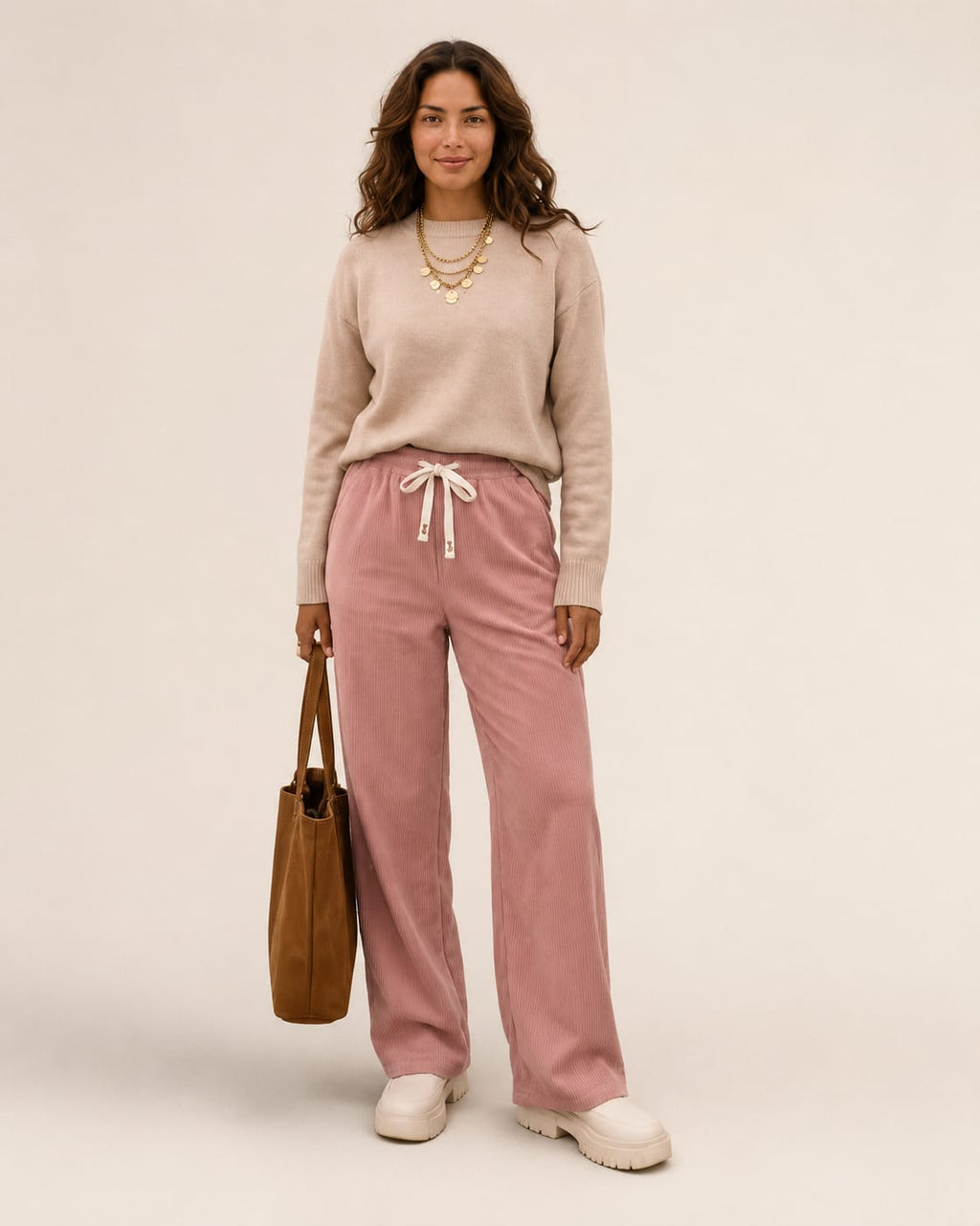 Chic Wide-leg Corduroy Pants