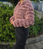 Cropped Faux Fur Hooded Jacket