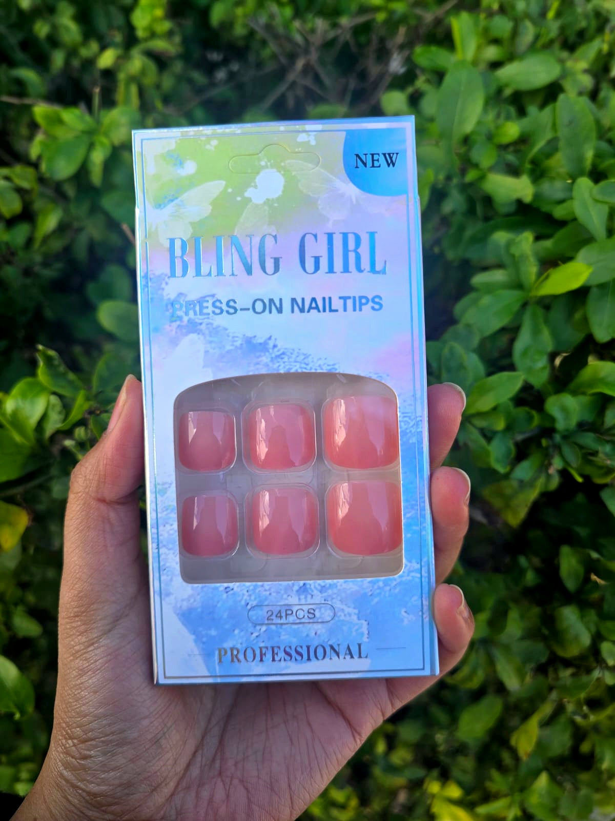 Bling Girl Press-On Tow Nail-tips 24pcs