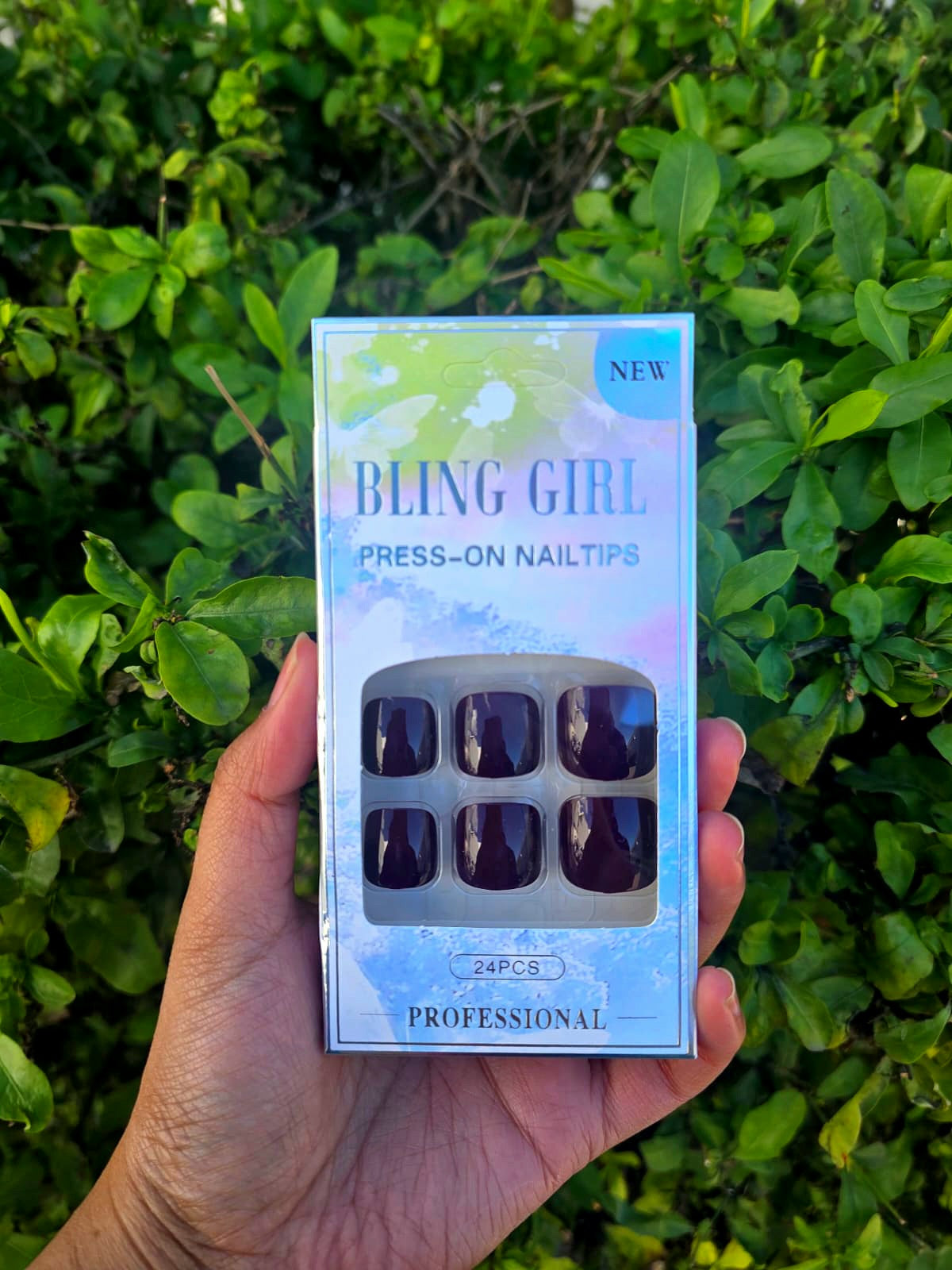 Bling Girl Press-On Tow Nail-tips 24pcs