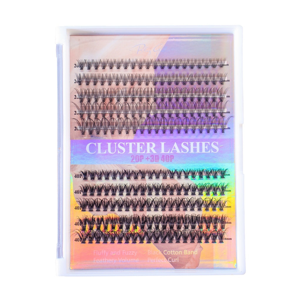 Bling Girl 3D Fluffy Cluster Lashes 8–16mm Mix – 20P+ 3D 40P Clusters