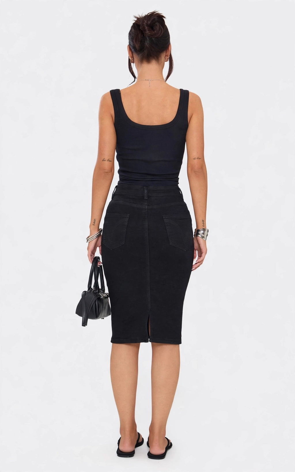 Slim-Fit Denim Midi Skirt  DYQ-216