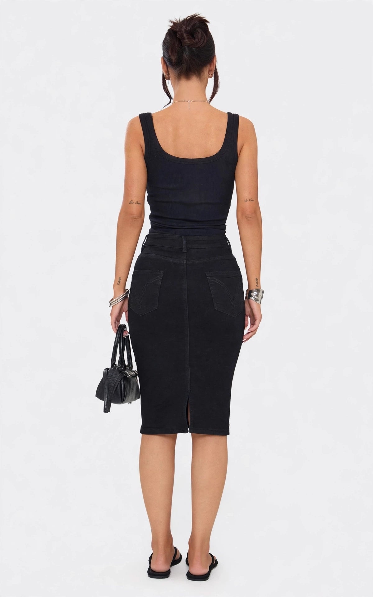 Slim-Fit Denim Midi Skirt  DYQ-216