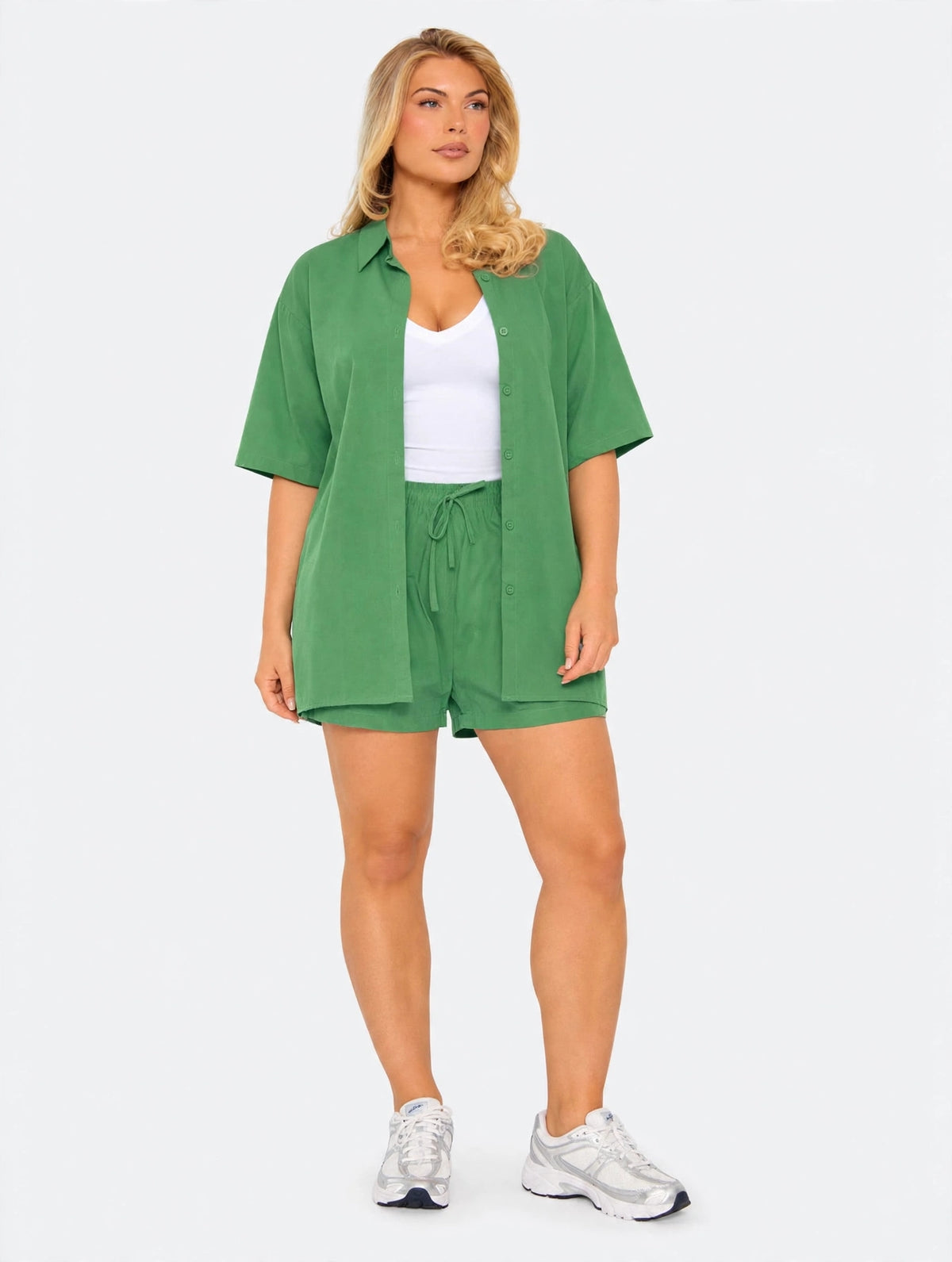Sunlit Button-Up Shorts Two Piece Set