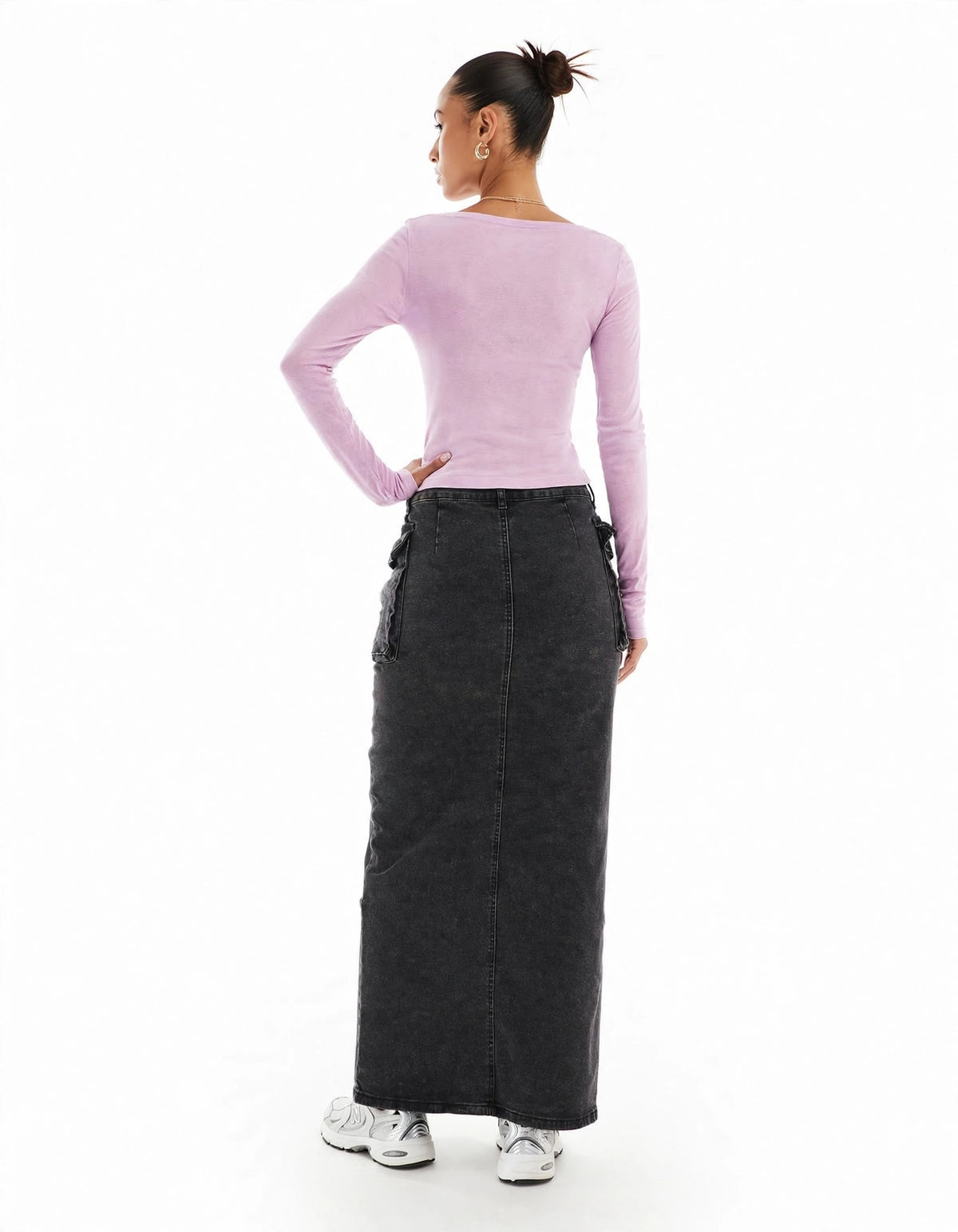 Casual High-Waist Cargo Denim Skirt DYQ-349