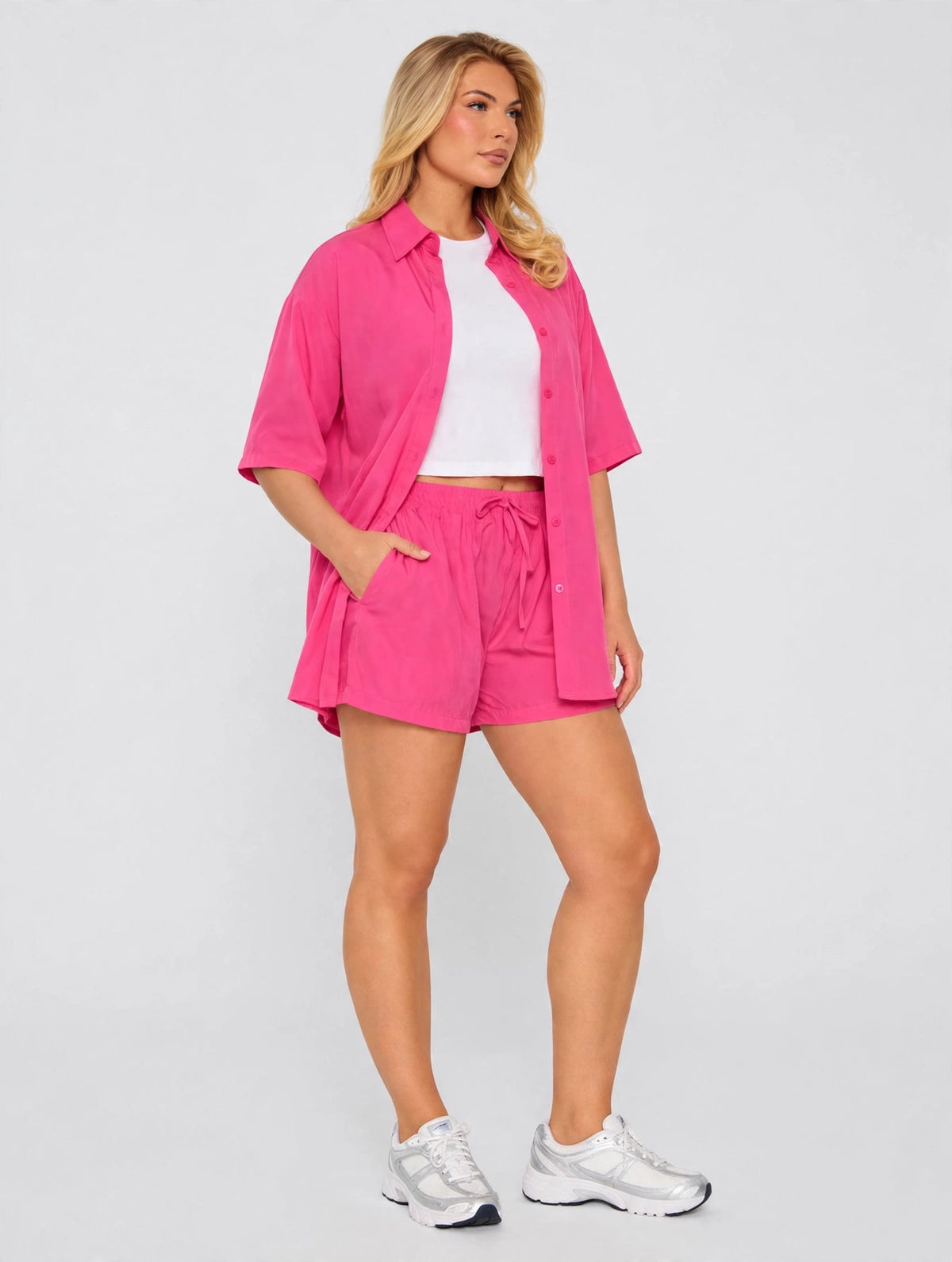 Sunlit Button-Up Shorts Two Piece Set