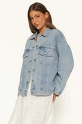Bloom Detail Relaxed Denim Jacket