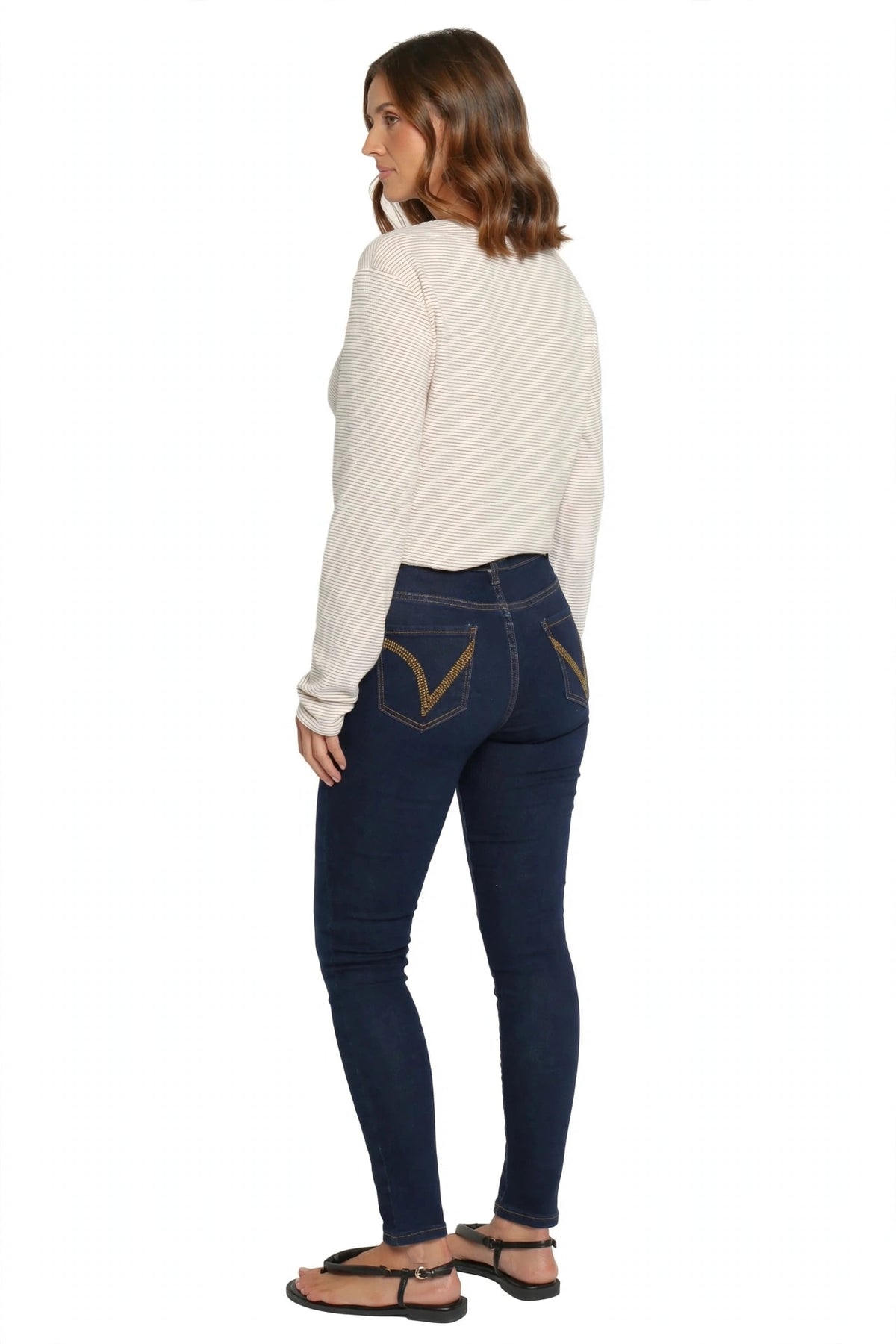 Dark Wash High-Rise Skinny Jeans DYQ-261