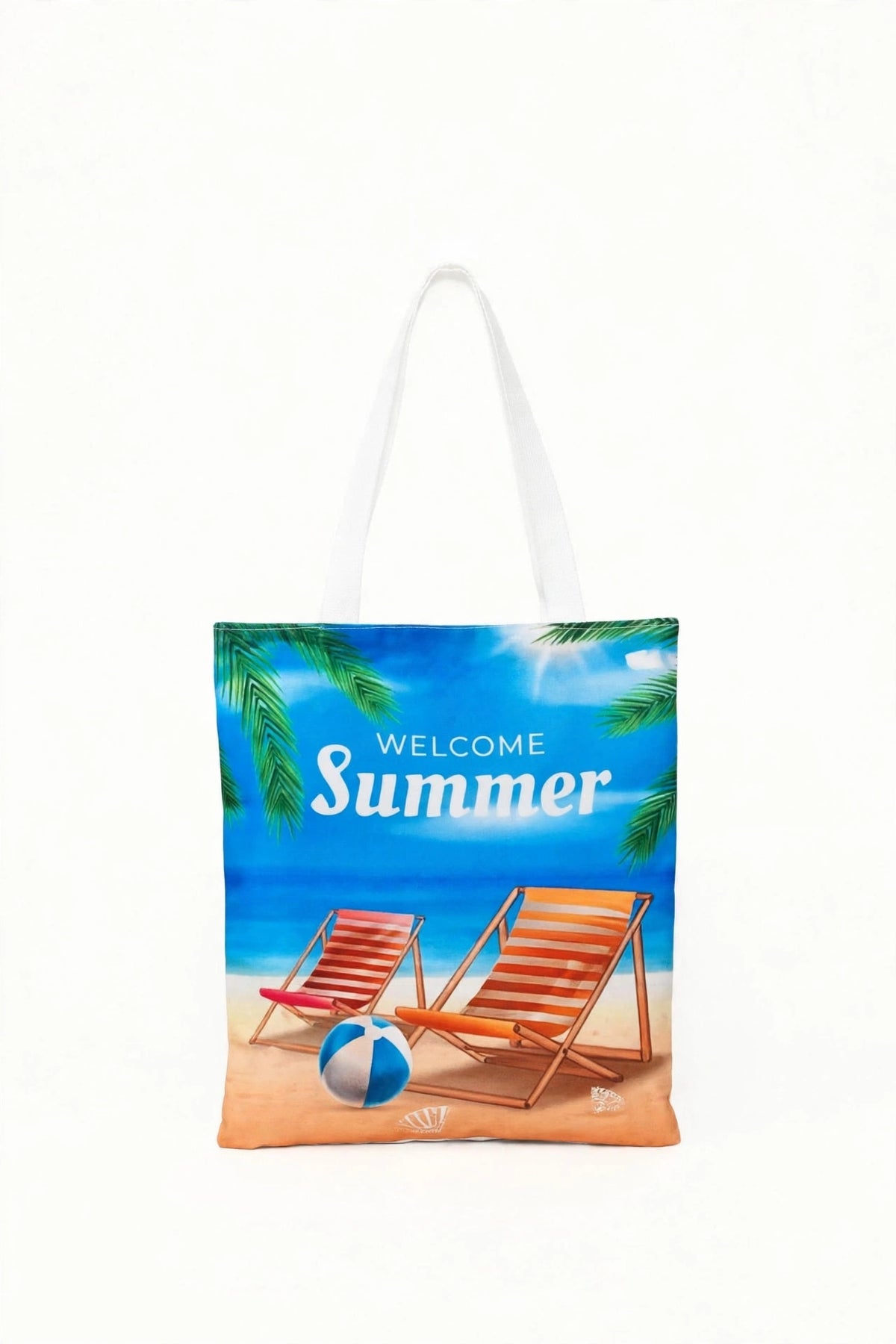 Vibrant Tropical Print Beach Tote Bag