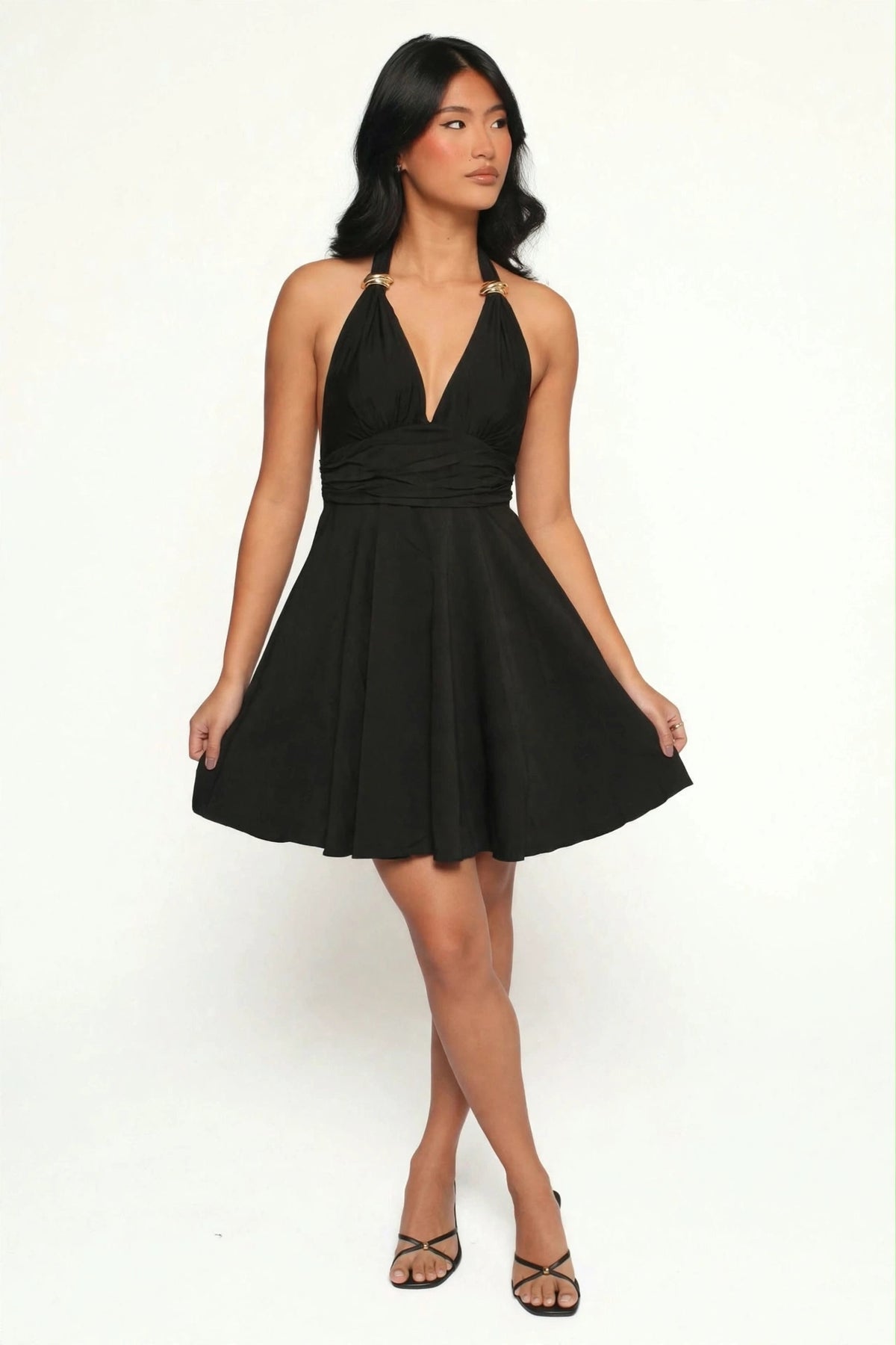 Halter Neck Mini A-line Dress