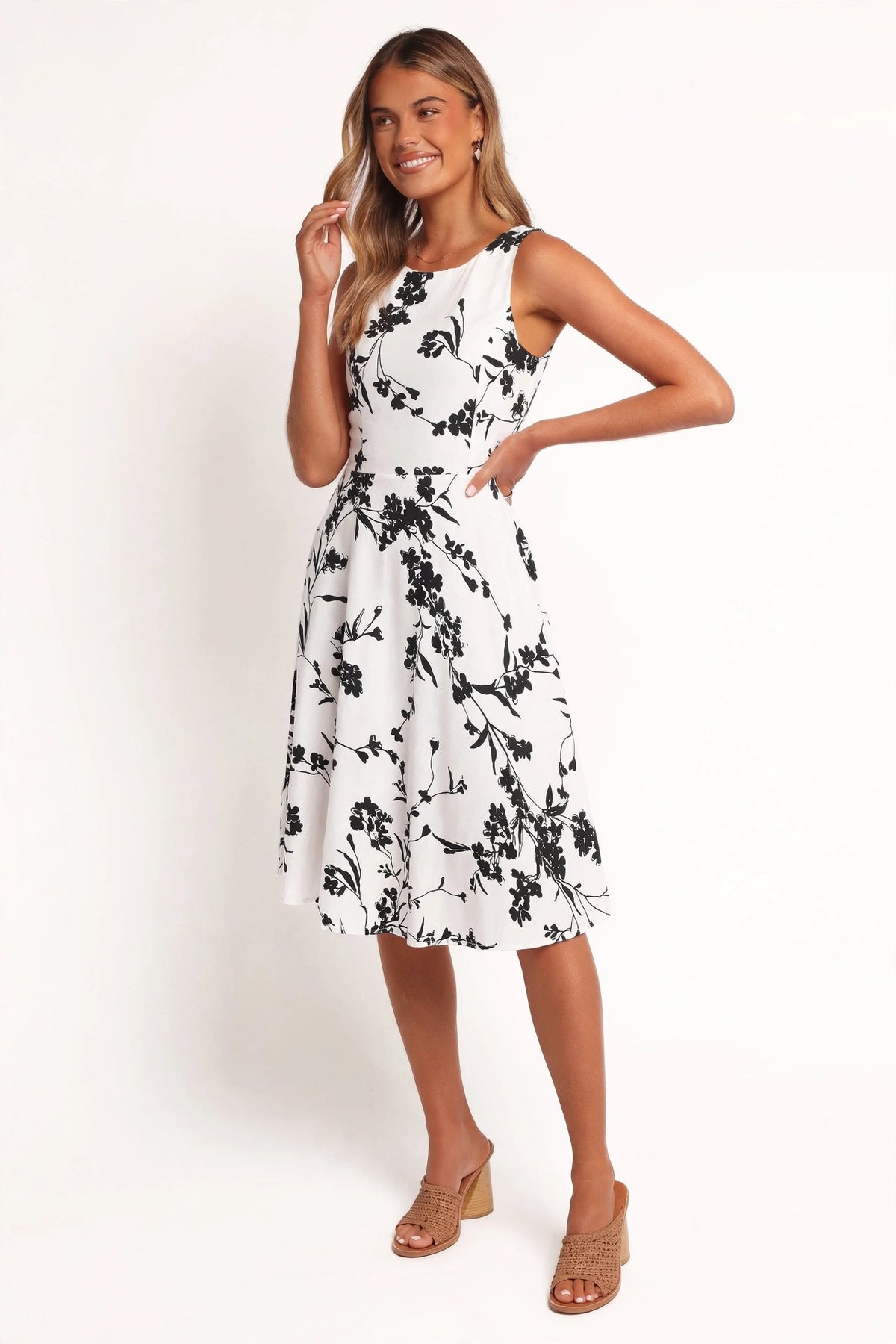 Signature Printed High-Neck Sleeveless Dress