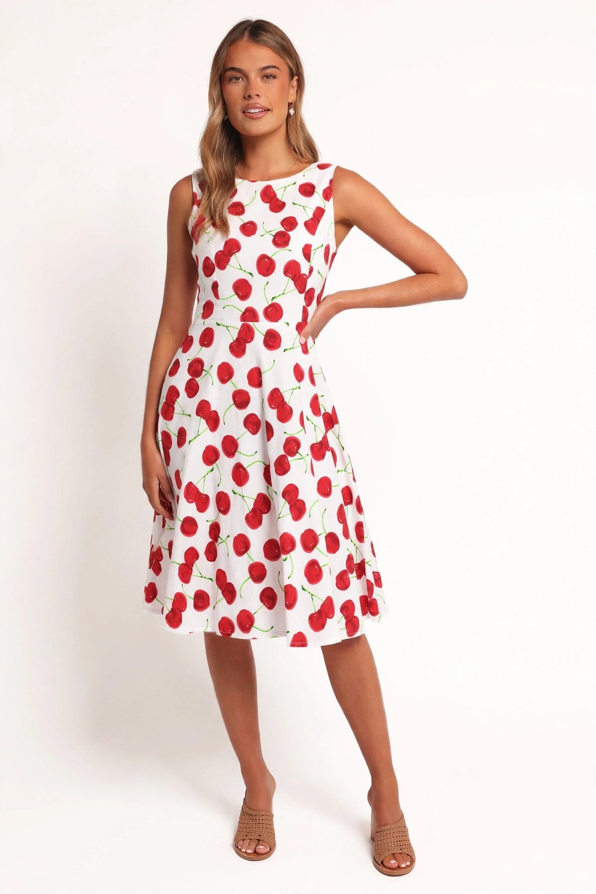 Signature Printed High-Neck Sleeveless Dress