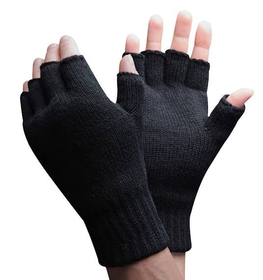 Black Fingerless Knit Gloves – Warmth with Flexibility