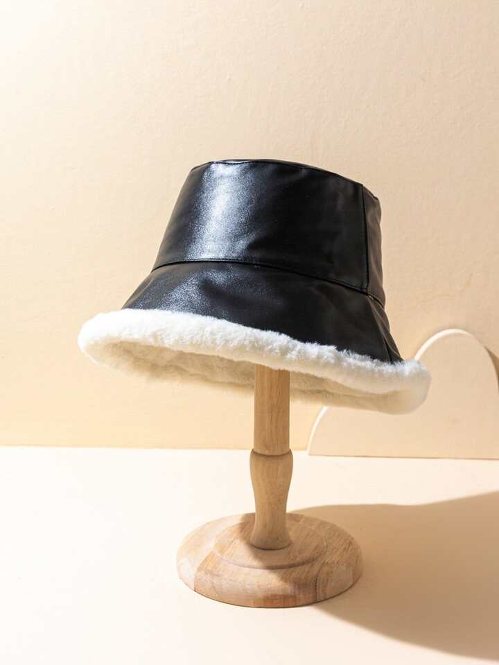 Faux Leather Winter Bucket Hat – Cozy, Stylish & Weather-Ready
