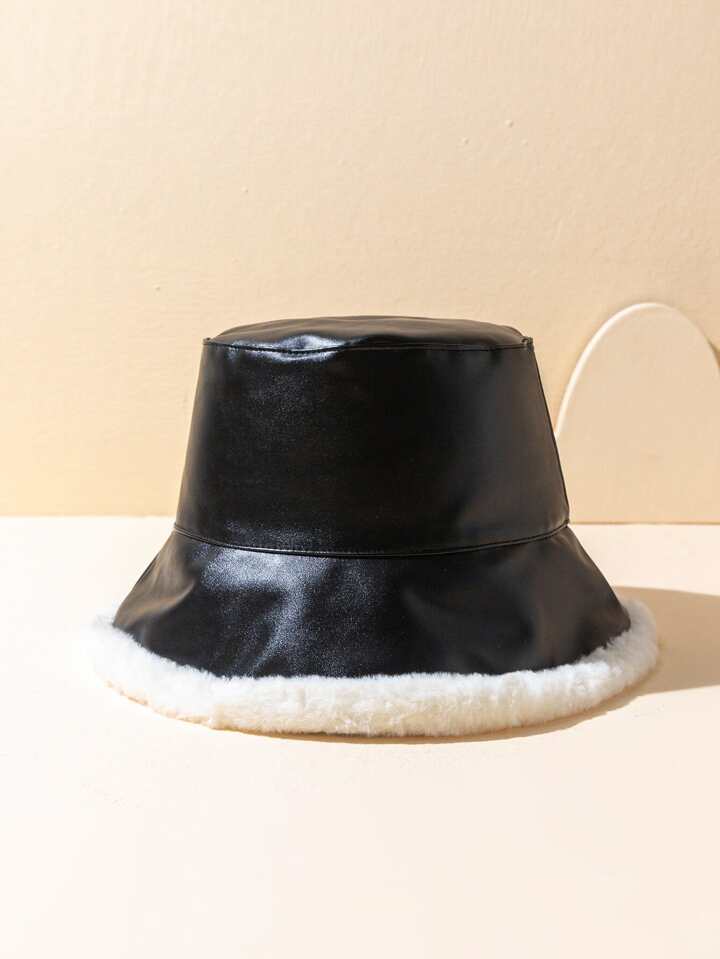 Faux Leather Winter Bucket Hat – Cozy, Stylish & Weather-Ready
