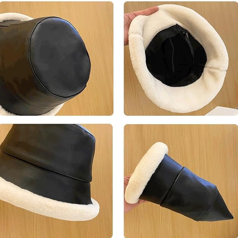 Faux Leather Winter Bucket Hat – Cozy, Stylish & Weather-Ready