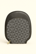 Geometric Textured Mini Zip Pouch – Compact, Stylish & Travel-Friendly