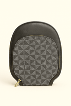 Geometric Textured Mini Zip Pouch – Compact, Stylish & Travel-Friendly