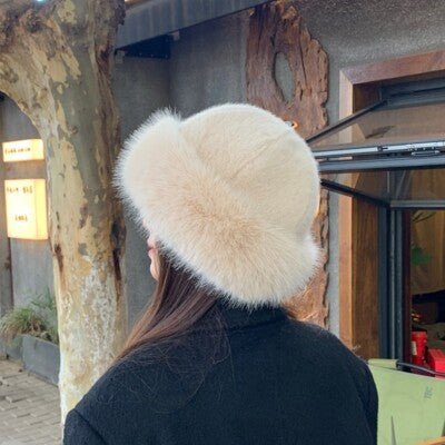 Women Solid Plush Faux Fur Hat Mongolian Hat Fluffy
