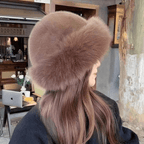 Women Solid Plush Faux Fur Hat Mongolian Hat Fluffy