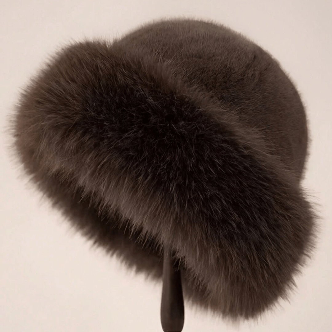 Women Solid Plush Faux Fur Hat Mongolian Hat Fluffy