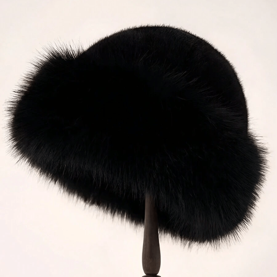 Women Solid Plush Faux Fur Hat Mongolian Hat Fluffy