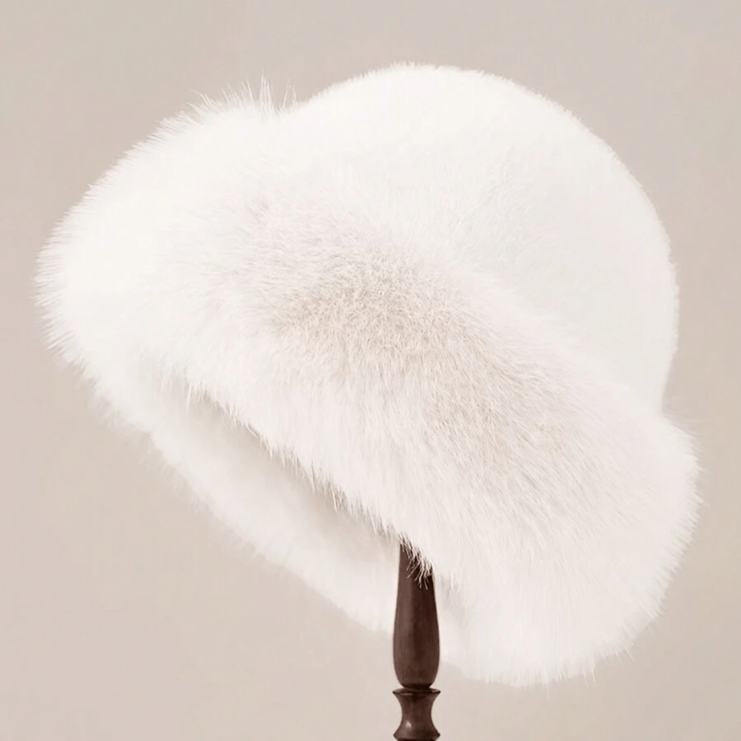 Women Solid Plush Faux Fur Hat Mongolian Hat Fluffy