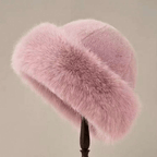 Women Solid Plush Faux Fur Hat Mongolian Hat Fluffy