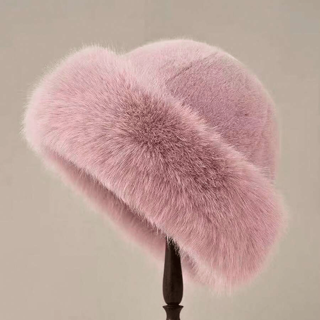 Women Solid Plush Faux Fur Hat Mongolian Hat Fluffy