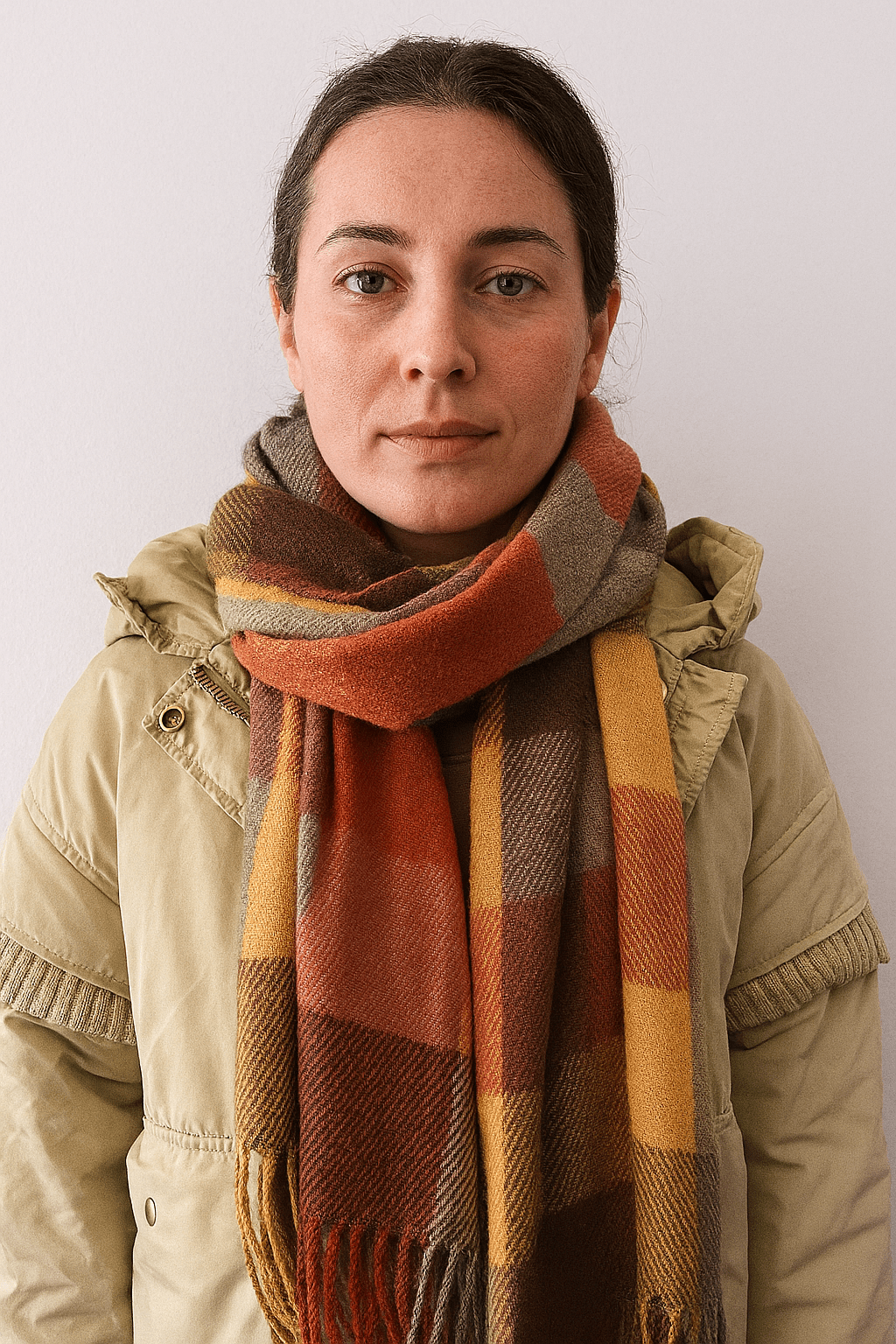 Monochrome Plaid Fringe Scarf – Classic Streetwear Style