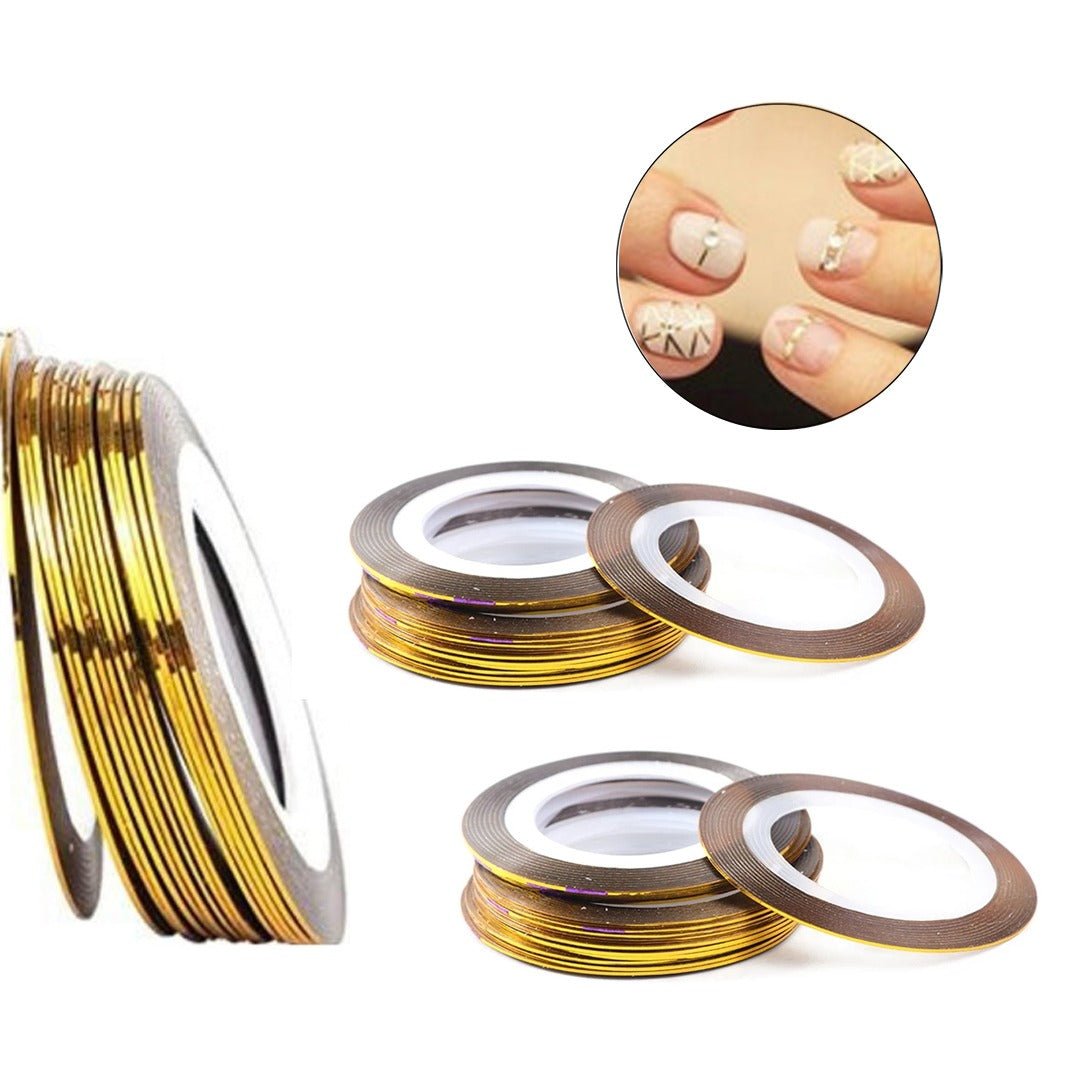 Metallic Nail Yarn 1 pack of 5 rolls– Add Shimmer & Texture to Your Nails