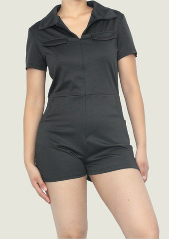 CurveFit Bodycon Romper – Sleek & Stylish Zip-Up Jumpsuit | Trendy & Comfortable Fit