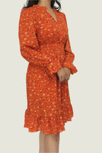 Floral Smocked Waist Midi Dress