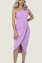 Elegant Cutout Side Split One-Shoulder Bodycon Dress - Sleek & Stylish