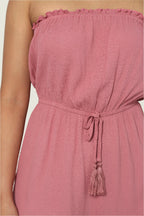 Effortless Summer Chic Ruffled Strapless Jumpsuit