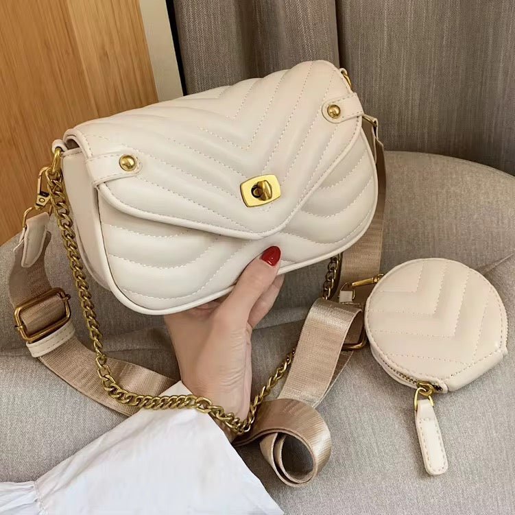 Quilted Crossbody Bag with Coin Purse – Trendy & Functional Set 8001#