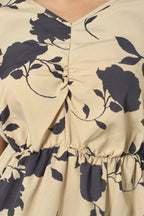 Modern Floral Peplum Blouse & Comfy Wide-Leg Pants