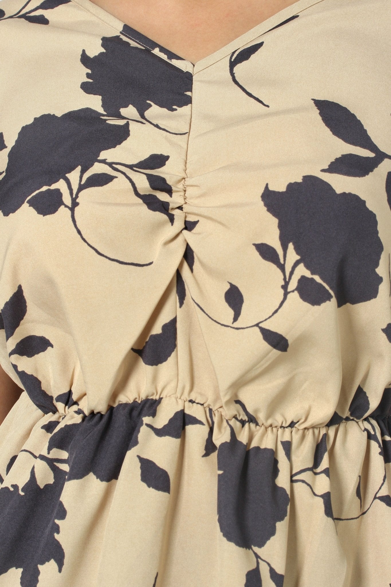 Modern Floral Peplum Blouse & Comfy Wide-Leg Pants